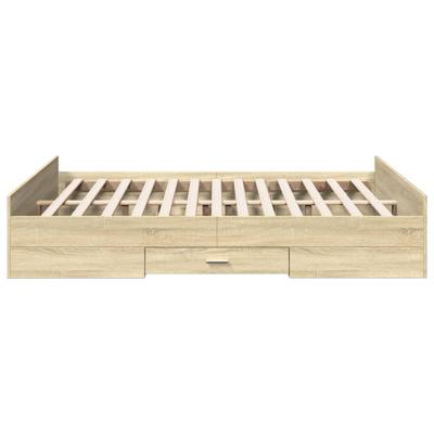 Bedframe met lades bewerkt hout sonoma eikenkleurig 150x200 cm