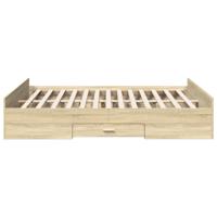 Bedframe met lades bewerkt hout sonoma eikenkleurig 160x200 cm - thumbnail
