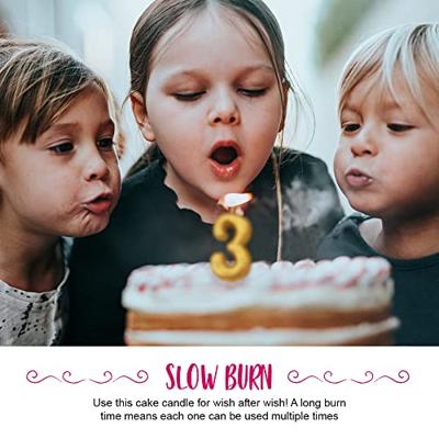 Nummerkaars &apos;3&apos; Glittergoud