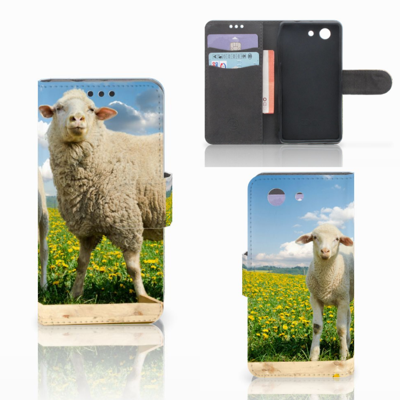 Sony Xperia Z3 Compact Telefoonhoesje met Pasjes Schaap en Lammetje Sony Xperia Z3 Compact Telefoonhoesje met Pasjes Schaap en Lammetje