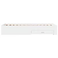 Bedframe met lades bewerkt hout wit 90x200 cm - thumbnail