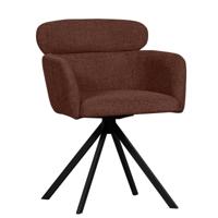 WOOOD Draaibare Eetkamerstoel 'Fenne' Geweven, kleur Chestnut - thumbnail