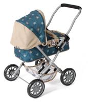 Kleine Poppenwagen Smarty - Stars Turquoise Beige - thumbnail