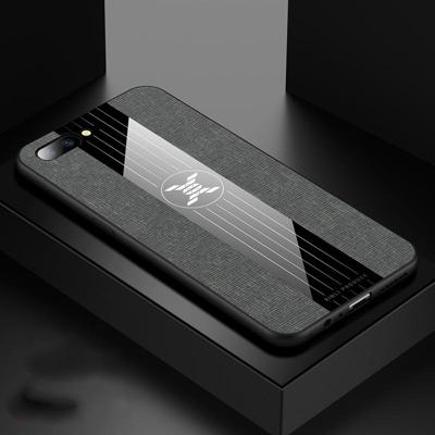 Voor OPPO R11 XINLI stiksels doek Textue schokbestendig TPU beschermhoes (grijs)