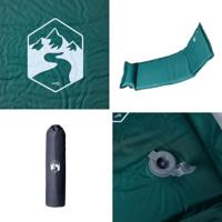 VidaXL Kampeermatras met kussen zelfopblazend 1-persoons groen - thumbnail