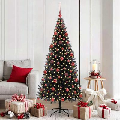 VidaXL Kerstboom met 300 led met standaard zwart 180 cm pvc VidaXL Kerstboom met 300 led met standaard zwart 180 cm pvc