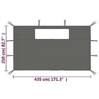 VidaXL Prieelzijwanden met ramen 2 st antracietkleurig - thumbnail