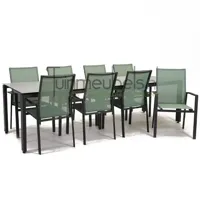 Tuinstoel Delia amandel hoge rug met GOA HPL 280 cm licht grijs - thumbnail