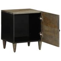 Nachtkastje 40x33x46 cm massief mangohout lichtgrijs - thumbnail