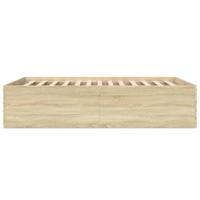 Bedframe bewerkt hout sonoma eikenkleurig 135x190 cm - thumbnail