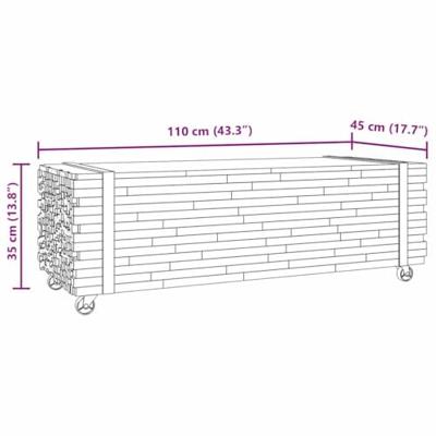 Salontafel 110x45x35 cm massief teakhout