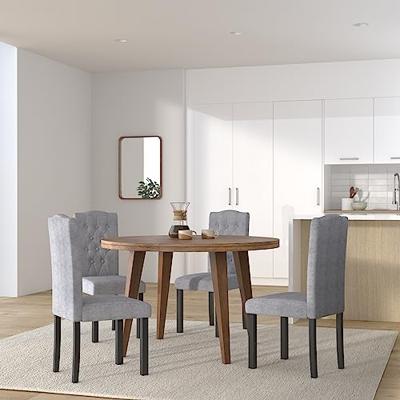 Eetkamerstoelen 4 st stof grijs