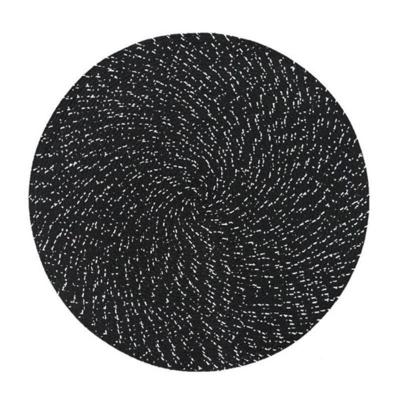 2 stks PP ronde ovale geweven placemat grootte: diameter 36cm (zwart)