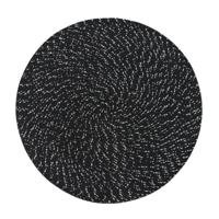 2 stks PP ronde ovale geweven placemat grootte: diameter 36cm (zwart) - thumbnail