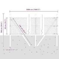 VidaXL Afrasteringspaal groen 50 x 0,5 m (36 mm gaas) staal en pvc - thumbnail