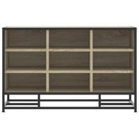 Schoenenbank 84x40x53,5 cm bewerkt hout en metaal sonoma eiken - thumbnail