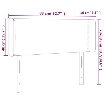 Hoofdbord met randen 183x16x118/128 cm fluweel donkergroen - thumbnail
