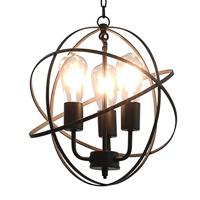 VidaXL Hanglamp rond 3xe27 zwart - thumbnail