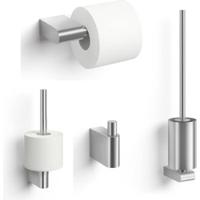 ZACK Atore toilet accessoires 4-delig geborsteld rvs - thumbnail