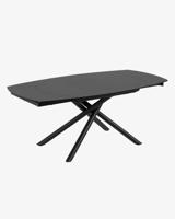 Kave Home Uitschuifbare Eettafel 'Yodalia' Zwart glas 130-190 x 100cm - thumbnail