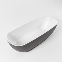 Vrijstaand Bad MONDIAZ ROCK 170x70cm Kleur Dark Grey / Talc - thumbnail