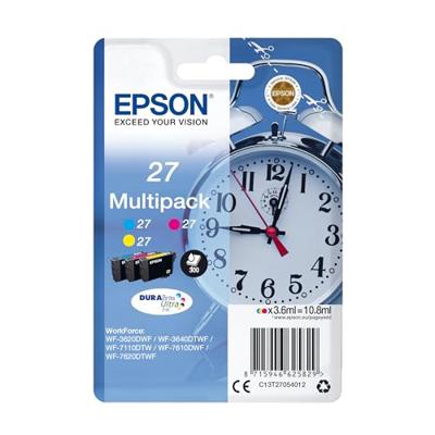 Epson Inktcartridge T2705, 27 Origineel Combipack Cyaan, Geel, Magenta C13T27054012 - thumbnail