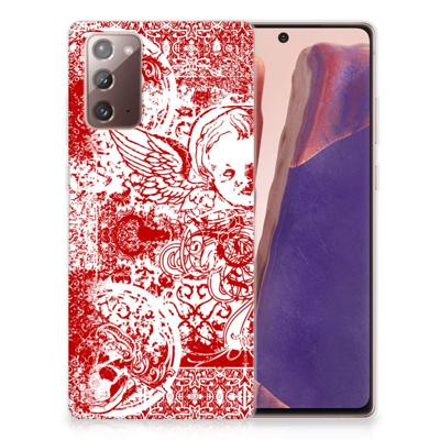 Silicone Back Case Samsung Note 20 Angel Skull Rood Silicone Back Case Samsung Note 20 Angel Skull Rood