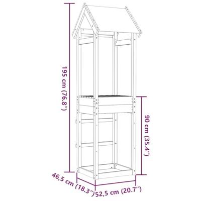 Speeltoren Bruin 52,5 x 46,5 x 195 cm Massief grenenhout