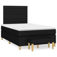 Boxspring met matras stof zwart 120x200 cm - thumbnail