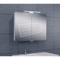 Spiegelkast Wiesbaden met Led Verlichting 80x60 Aluminium - thumbnail
