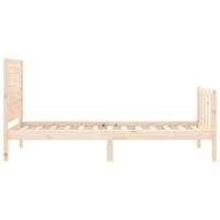 Bedframe met hoofdbord massief hout - thumbnail