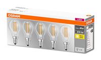 OSRAM HOMELIGHTING 4058075090668 LED-lamp Energielabel E (A - G) E14 Kogel 4 W = 40 W Warmwit (Ø x l) 45 mm x 84 mm Filament / Retro-LED 5 stuk(s) - thumbnail