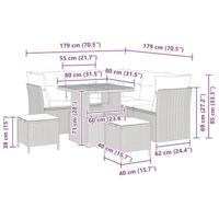 Tuinbankenset 8 pcs Zwart poly rattan - thumbnail