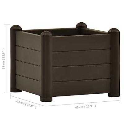 VidaXL Plantenbak verhoogd 43x43x35 cm pp mokka - thumbnail