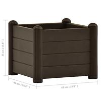 Plantenbak verhoogd 43x43x35 cm PP mokka - thumbnail
