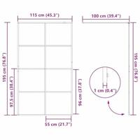 VidaXL Inloop douche wand zwart 115 x 195 cm gehard glas - thumbnail
