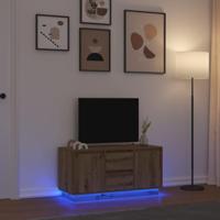 Tv-meubel met LED-verlichting 100x41x50 cm artisanaal eiken - thumbnail