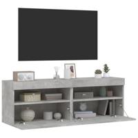 Tv-wandmeubels met LED 2 st 60x30x40 cm betongrijs - thumbnail