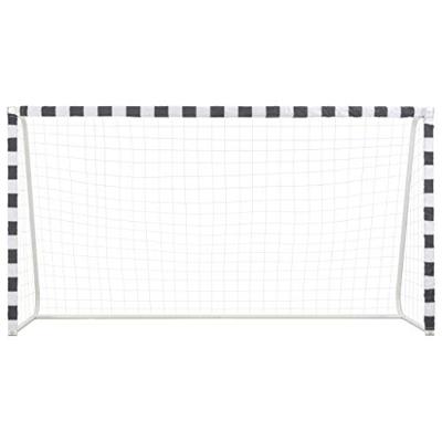 Voetbaldoel 300x160x90 cm metaal zwart en wit