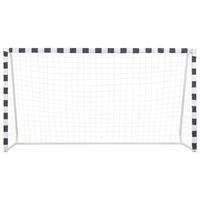 Voetbaldoel 300x160x90 cm metaal zwart en wit - thumbnail
