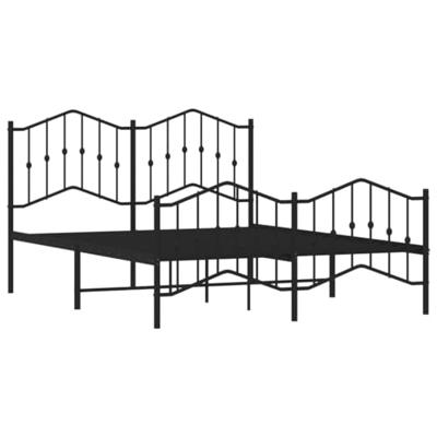 Bedframe met hoofd- en voeteneindemetaal zwart 140x200 cm