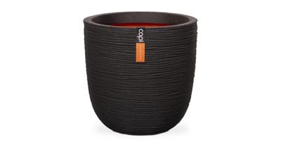 Capi Nature Rib NL bol 42x40cm bloempot zwart Capi Nature Rib NL bol 42x40cm bloempot zwart