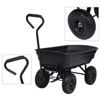 VidaXL Tuinkiepwagen 300 kg 75 l zwart - thumbnail