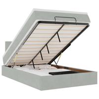 Ottoman bed met matras en LED's 80x200cm fluweel lichtgrijs - thumbnail