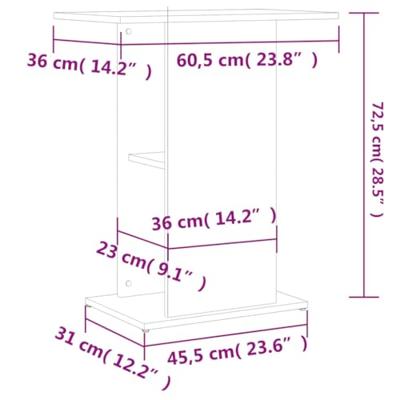 Aquariumstandaard 60,5x36x72,5 cm bewerkt hout sonoma eiken - thumbnail
