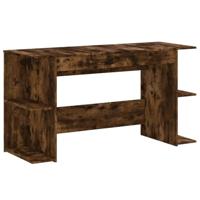 Bureau 140x50x75 cm bewerkt hout gerookt eikenkleurig - thumbnail