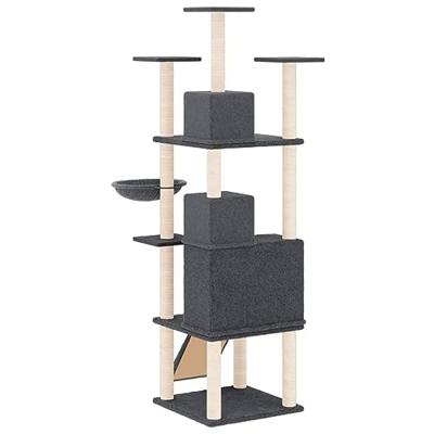 VidaXL Kattenmeubel met sisal krabpalen 175 cm donkergrijs