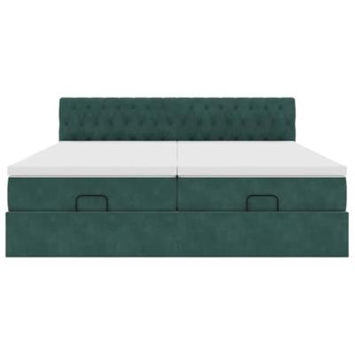Ottoman bed met matrassen en LED's 180x200cm fluweel