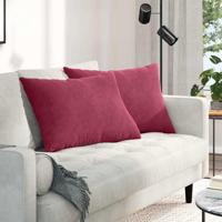 Sofa Kussens 2 pcs Wijnrood 70 x 50 cm Katoen Stof - thumbnail