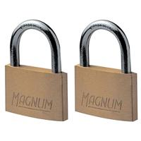 Masterlock 2 x 40mm solid brass padlocks - steel shackle - keyed alike - CAD40T - thumbnail